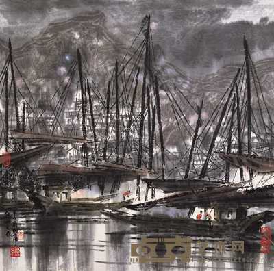徐希 1984年作 舟山之夜 立轴 67.5×68cm